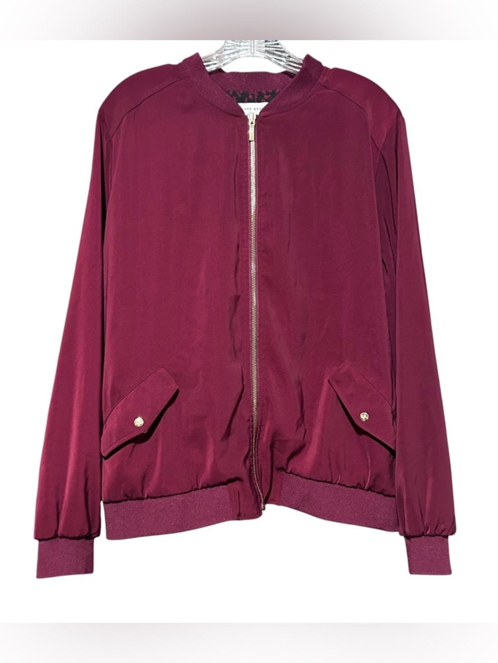 Susan Graver Bomber Jacket Red Gold Hardware XL Bold Layering